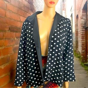 Grace Chuang New York Vintage Black and white Polka Dot Open Blazer Jacket M